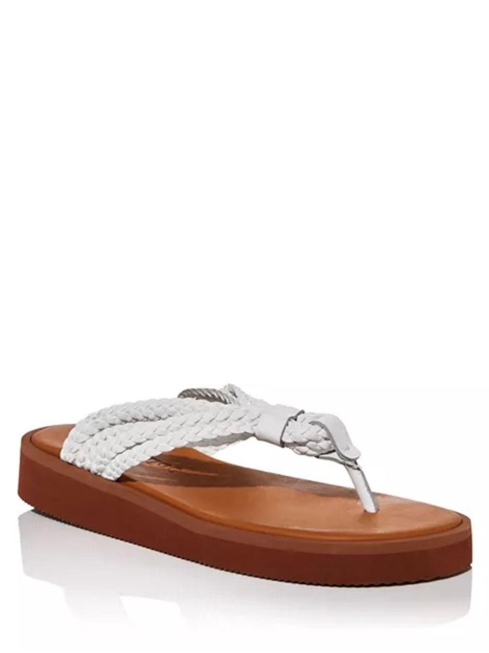 See by Chloe Sansa Braided Strap Platform Thong Sandals size 39 white